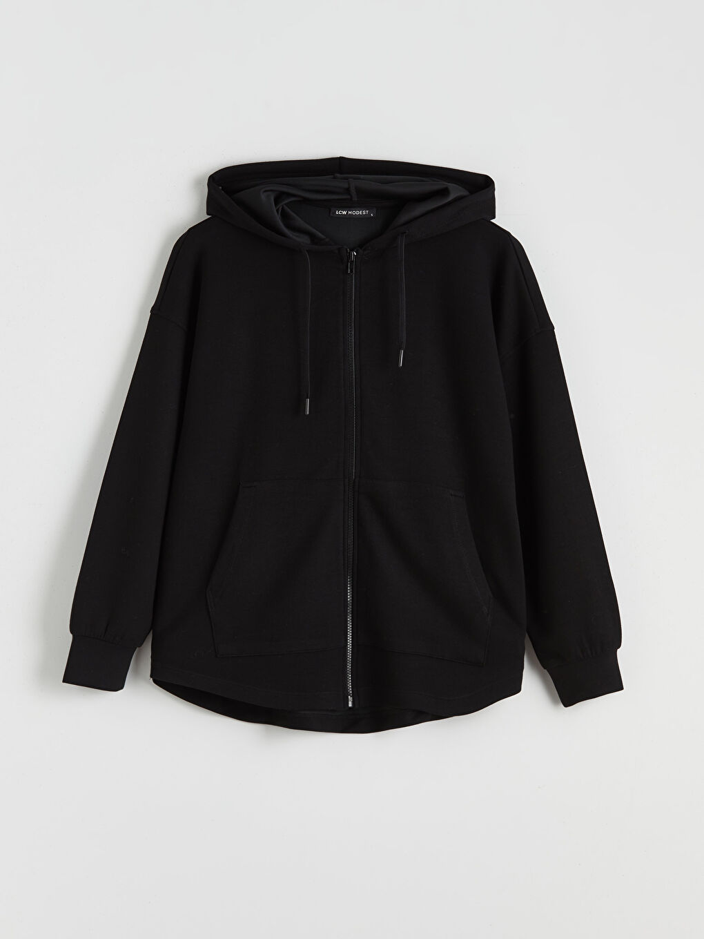 Siyah Kapüşonlu Soft Touch Kadın Fermuarlı Sweatshirt	-4