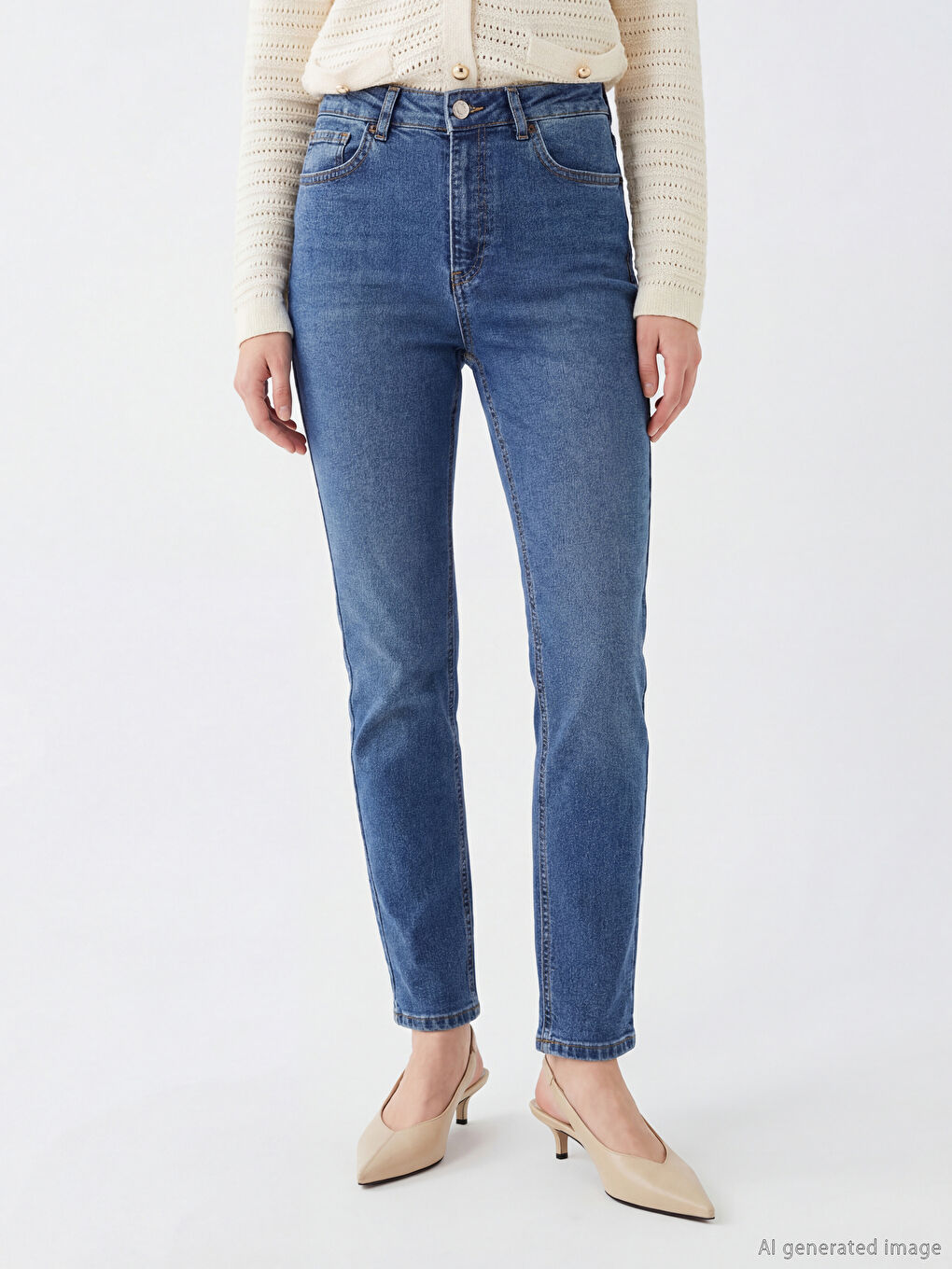 جينز حريمي موديل Mom Fit-1