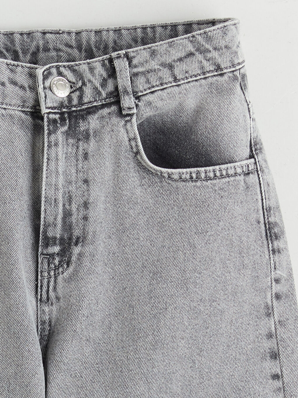 Gri Wideleg Kız Çocuk Jean Pantolon-2