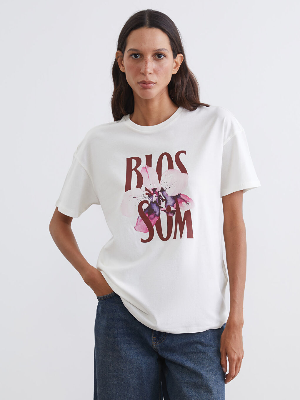 Crew Neck Printed Women's T-Shirt