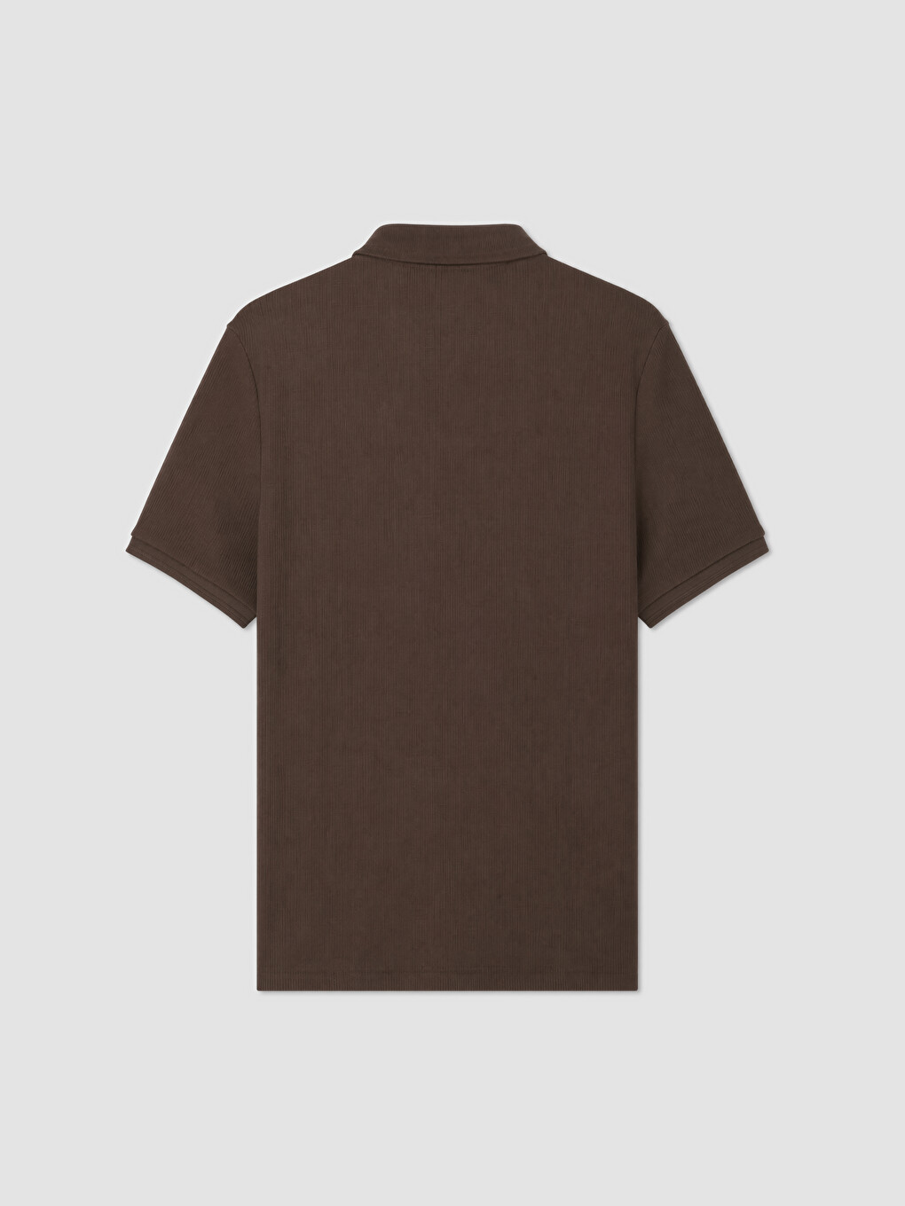 Kahverengi Standart Fit Polo Yaka Strüktürlü Erkek Tişört-2