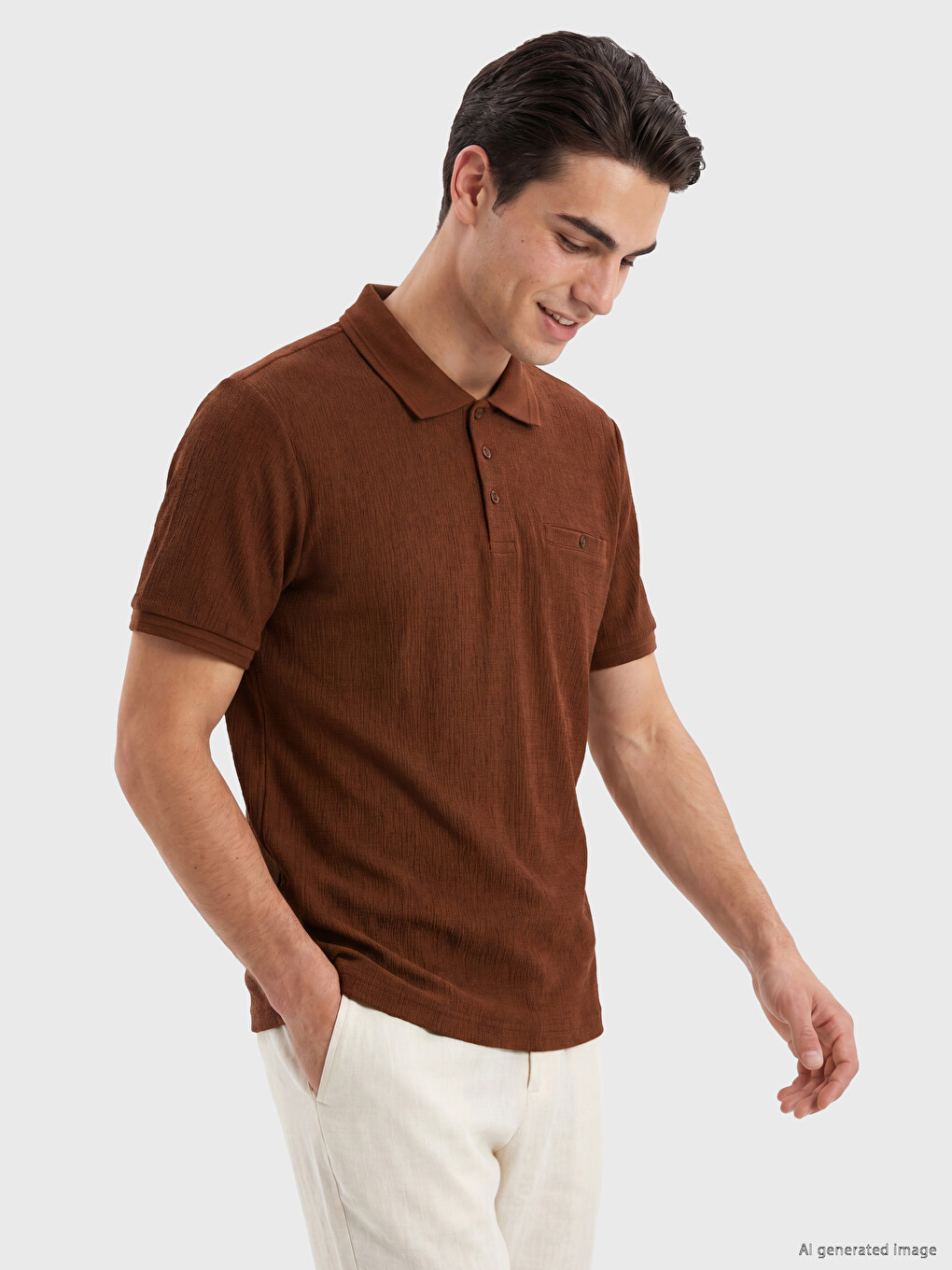 Regular Fit Polo Collar Structured Men's T-Shirt