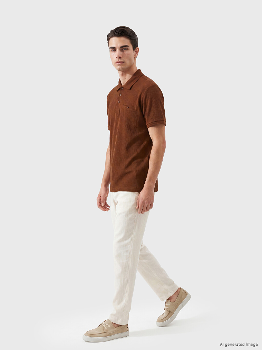 Regular Fit Polo Collar Structured Men's T-Shirt-1