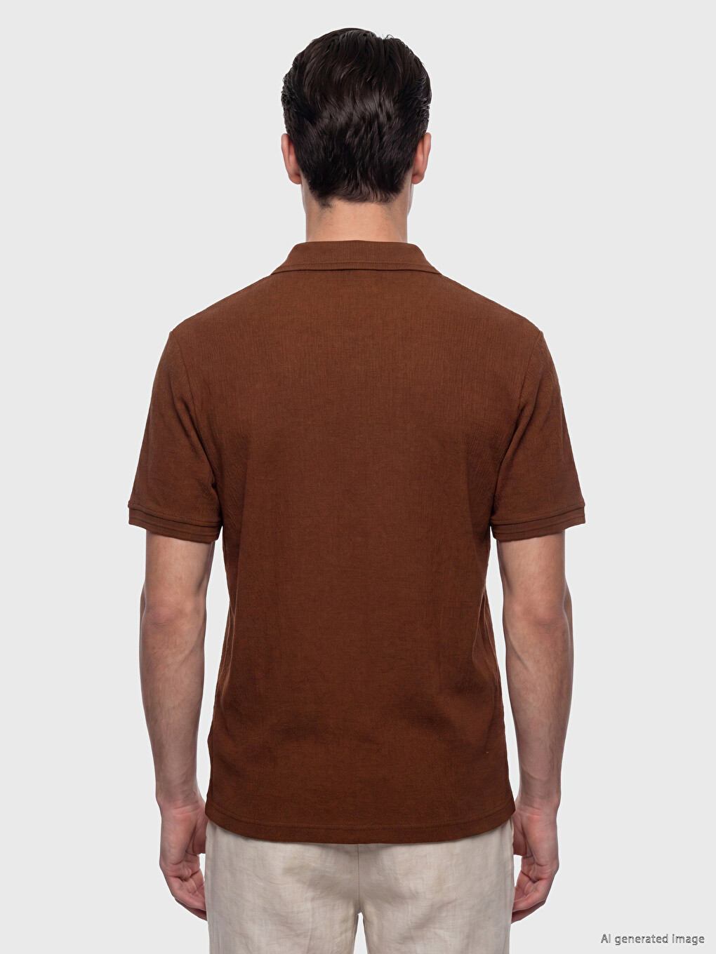 Regular Fit Polo Collar Structured Men's T-Shirt-3