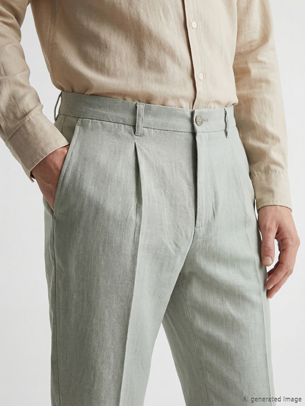 Regular Fit Men's Pleated Trousers-2