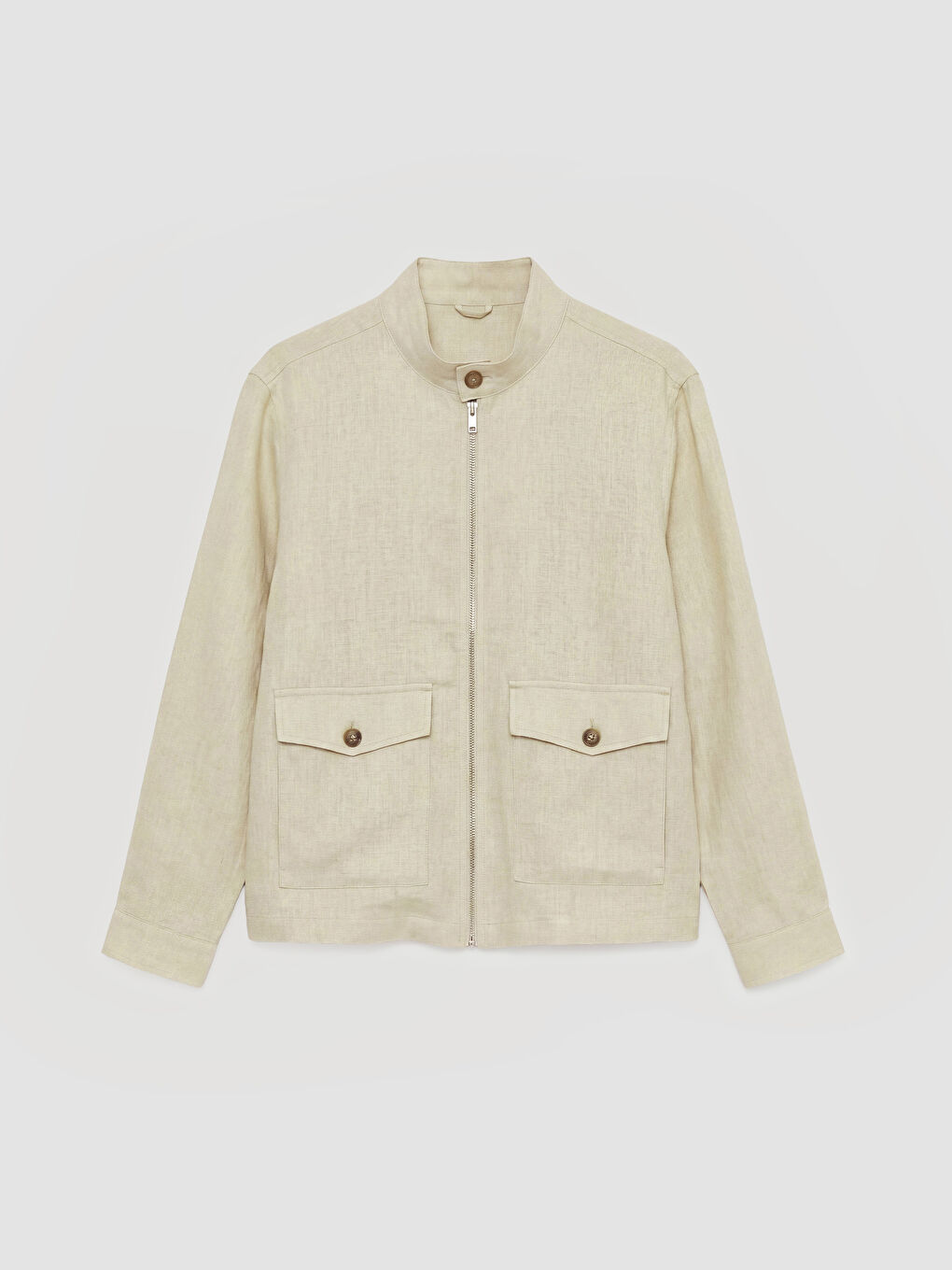 Gri Standart Kalıp Dik Yaka Erkek Mont