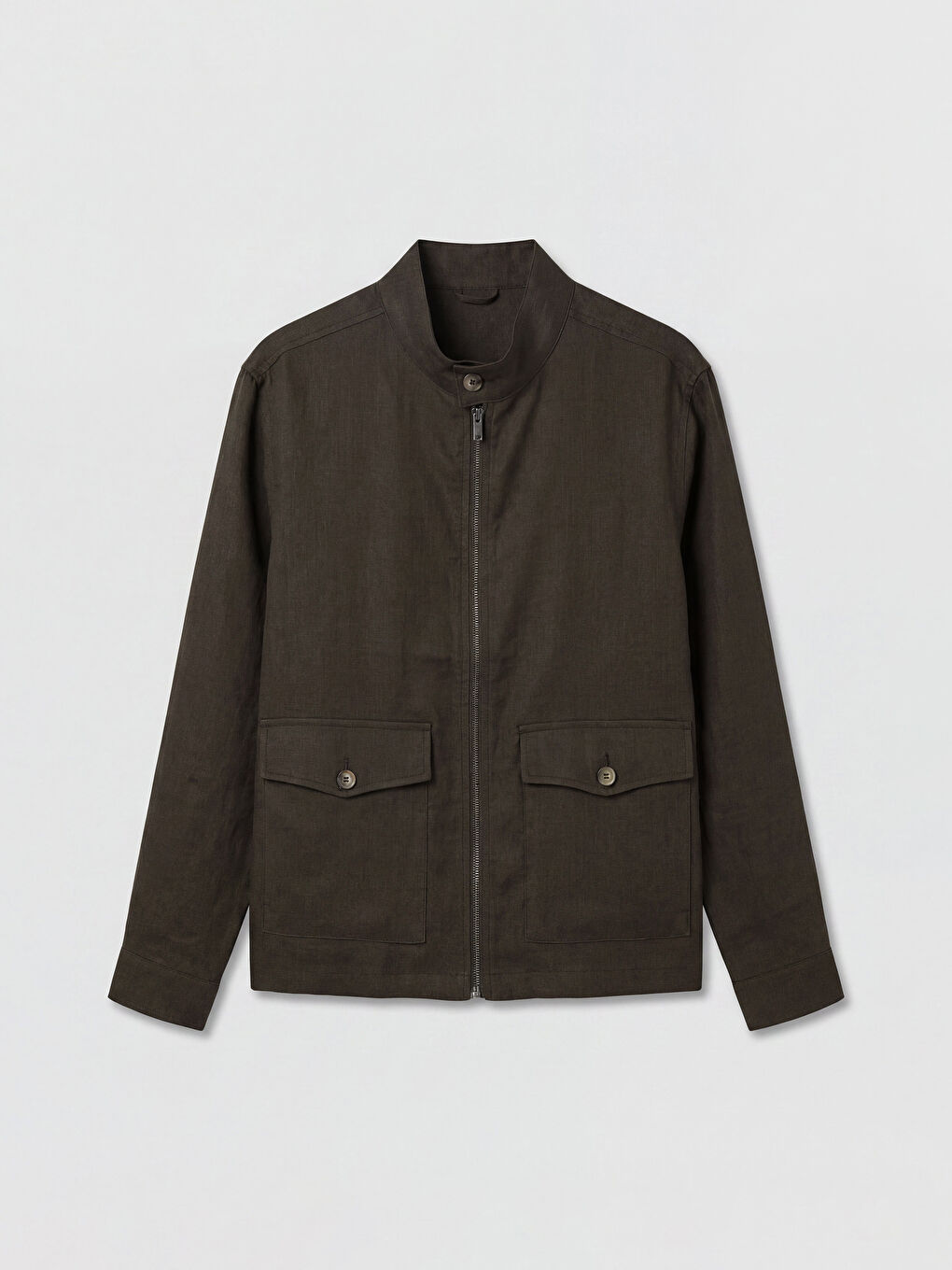 Haki Regular Fit Dik Yaka Erkek Mont