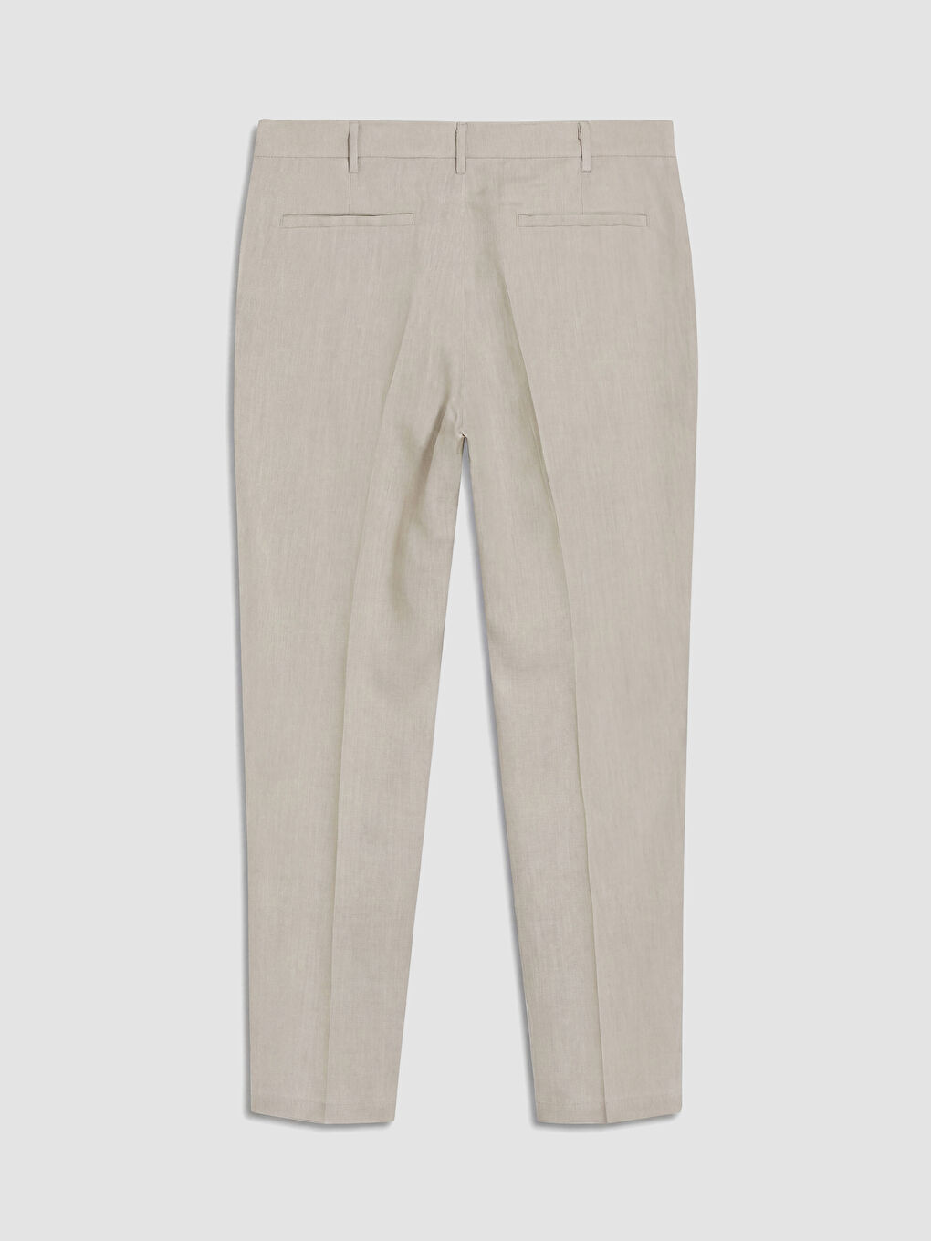 Gri Regular Fit %100 Keten Erkek Pantolon-2