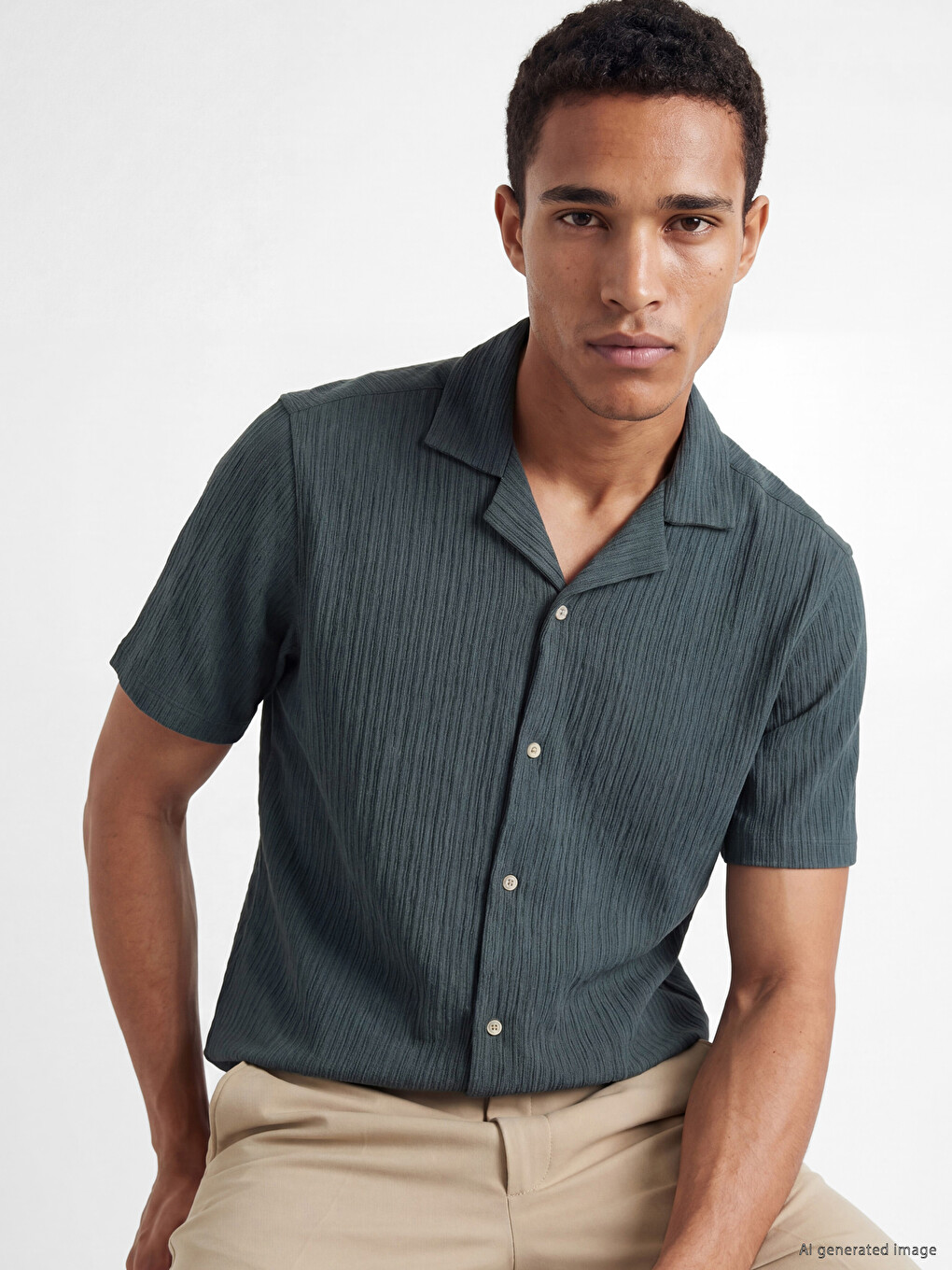 Regular Fit Striped Raschel Men's Shirt