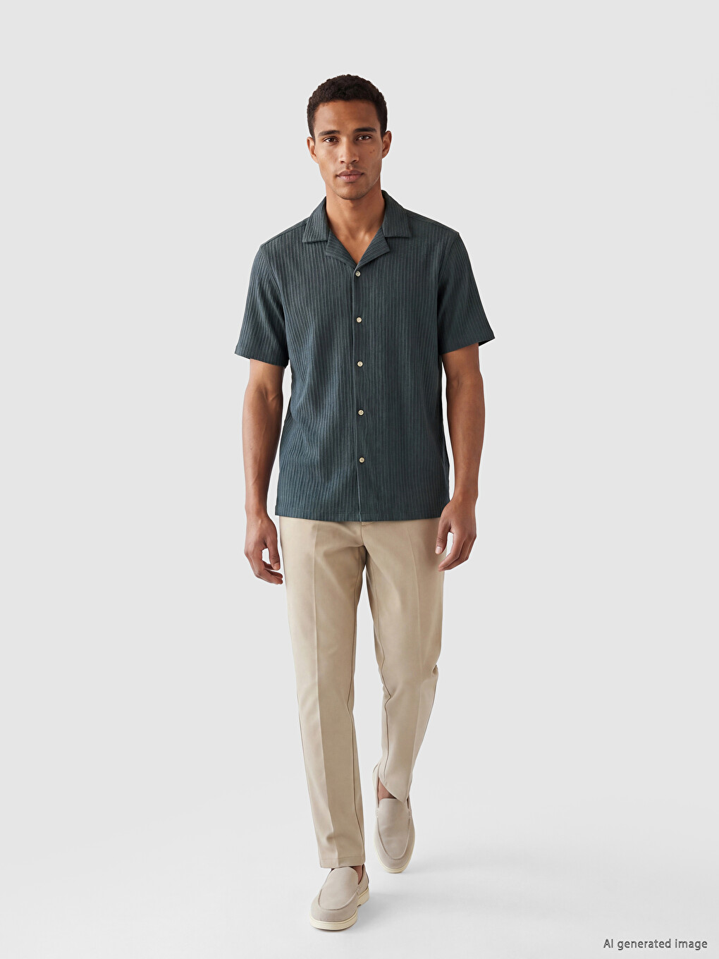 Regular Fit Striped Raschel Men's Shirt-1
