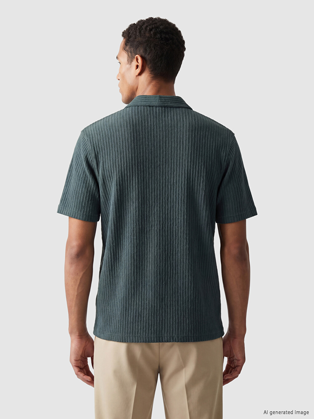 Regular Fit Striped Raschel Men's Shirt-3
