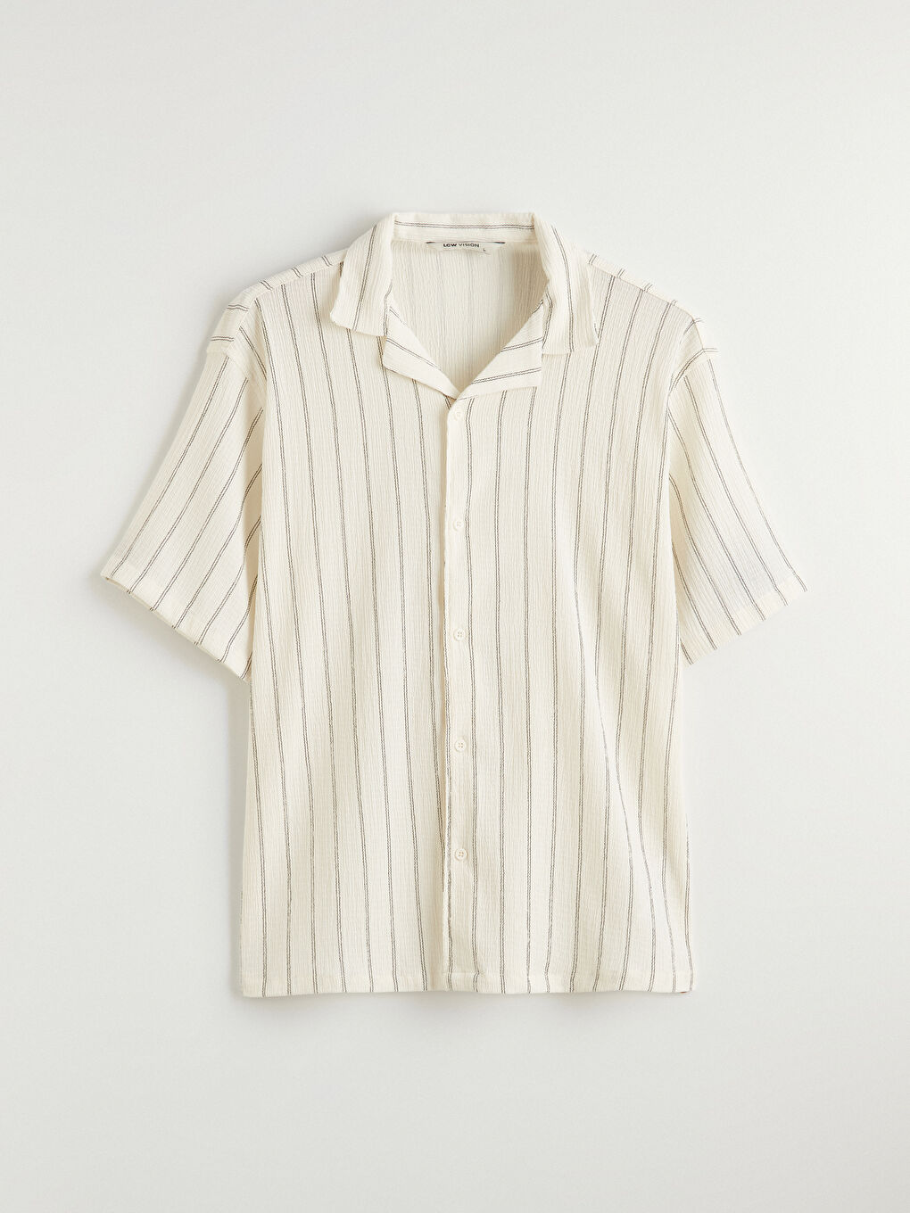 Regular Fit Resort Yaka Çizgili Erkek Gömlek-4