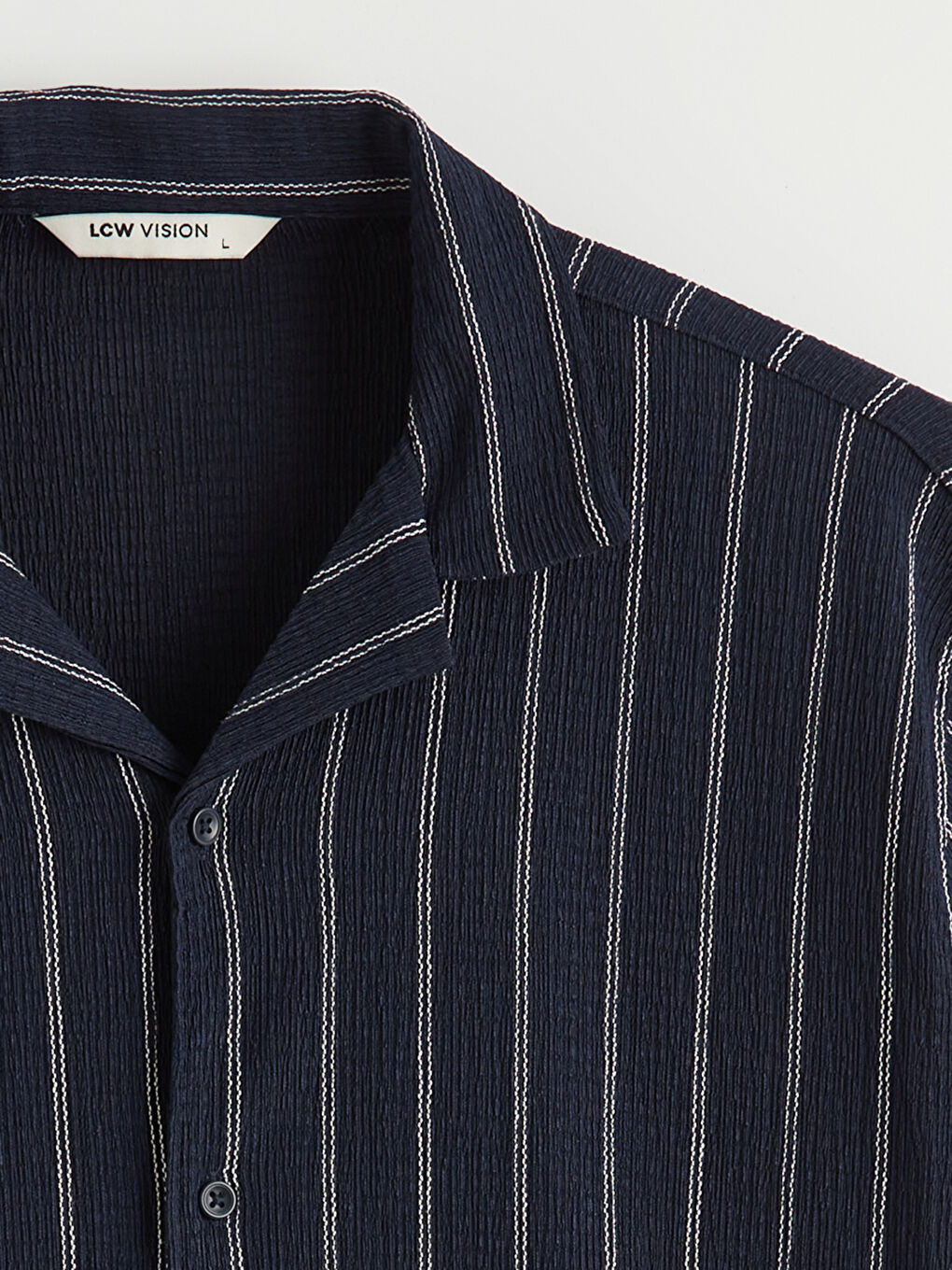 Regular Fit Resort Yaka Çizgili Erkek Gömlek-5