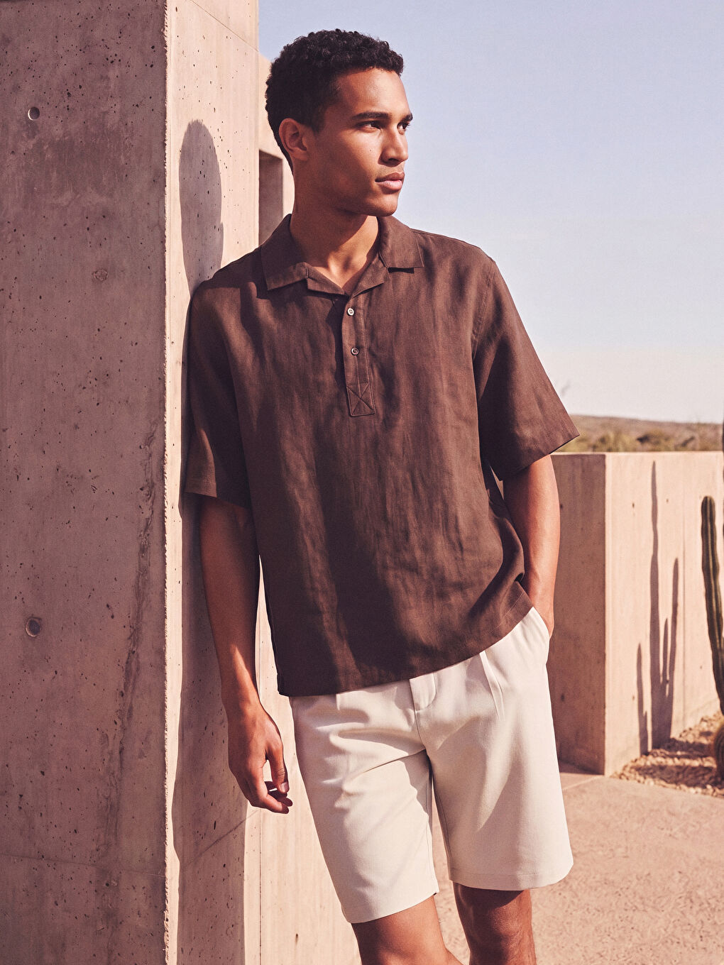 Resort Collar Men's Linen Shirt