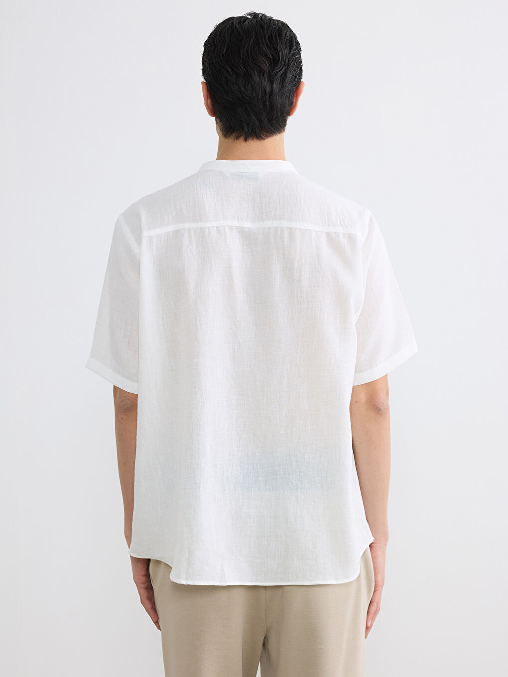 Regular Fit Grandad Collar Men's Shirt-3