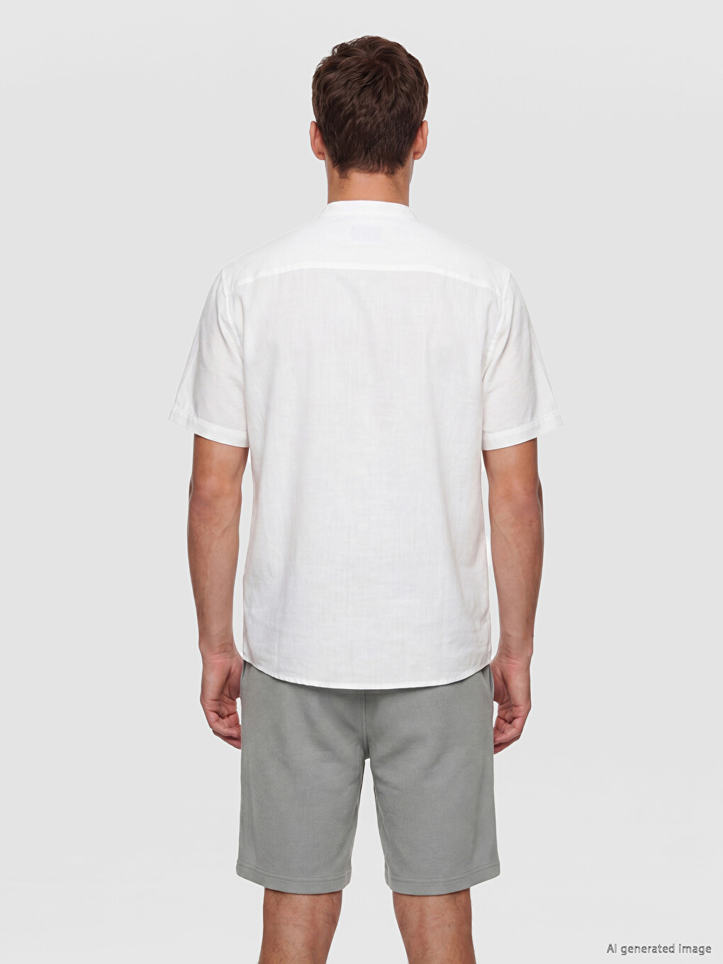 Regular Fit Grandad Collar Men's Basic Shirt-3