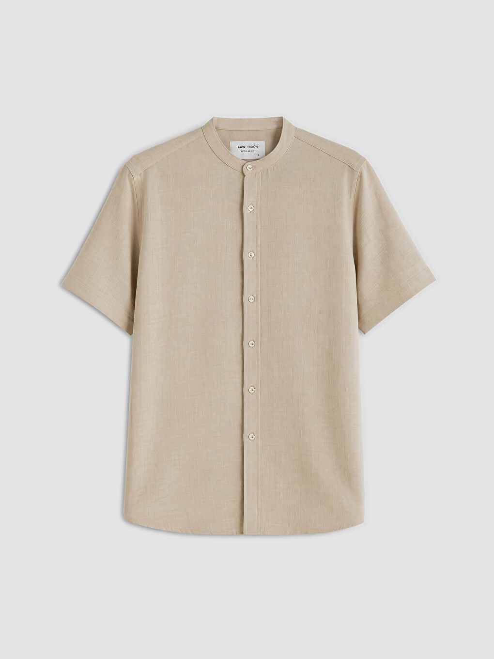Regular Fit Grandad Collar Men's Shirt-4