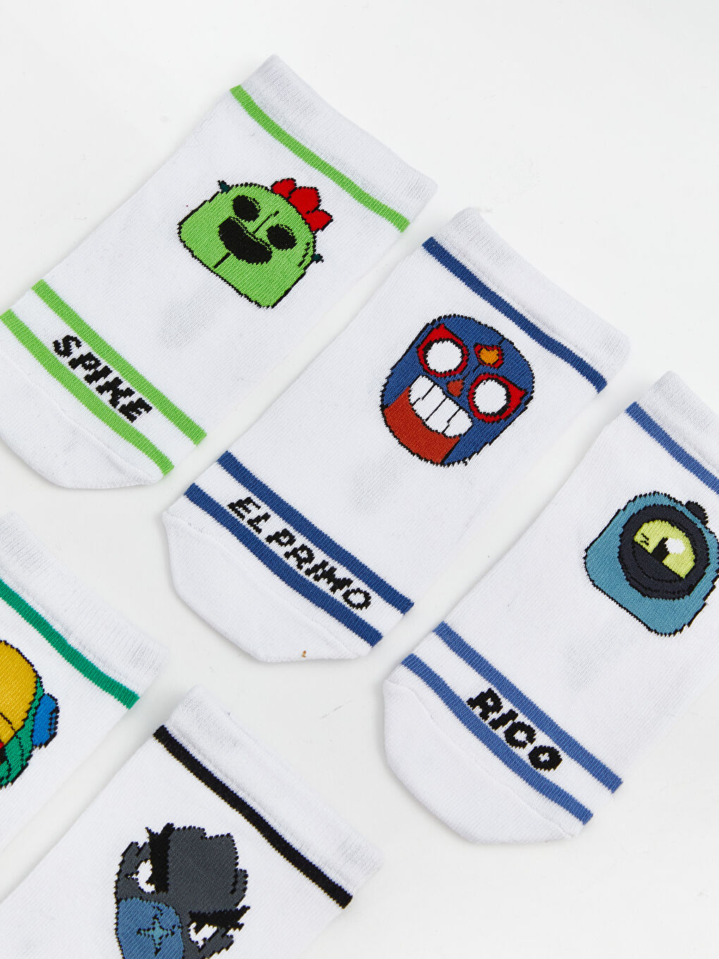 Karışık Brawl Stars Baskılı Erkek Çocuk Patik Çorap 5'li-1