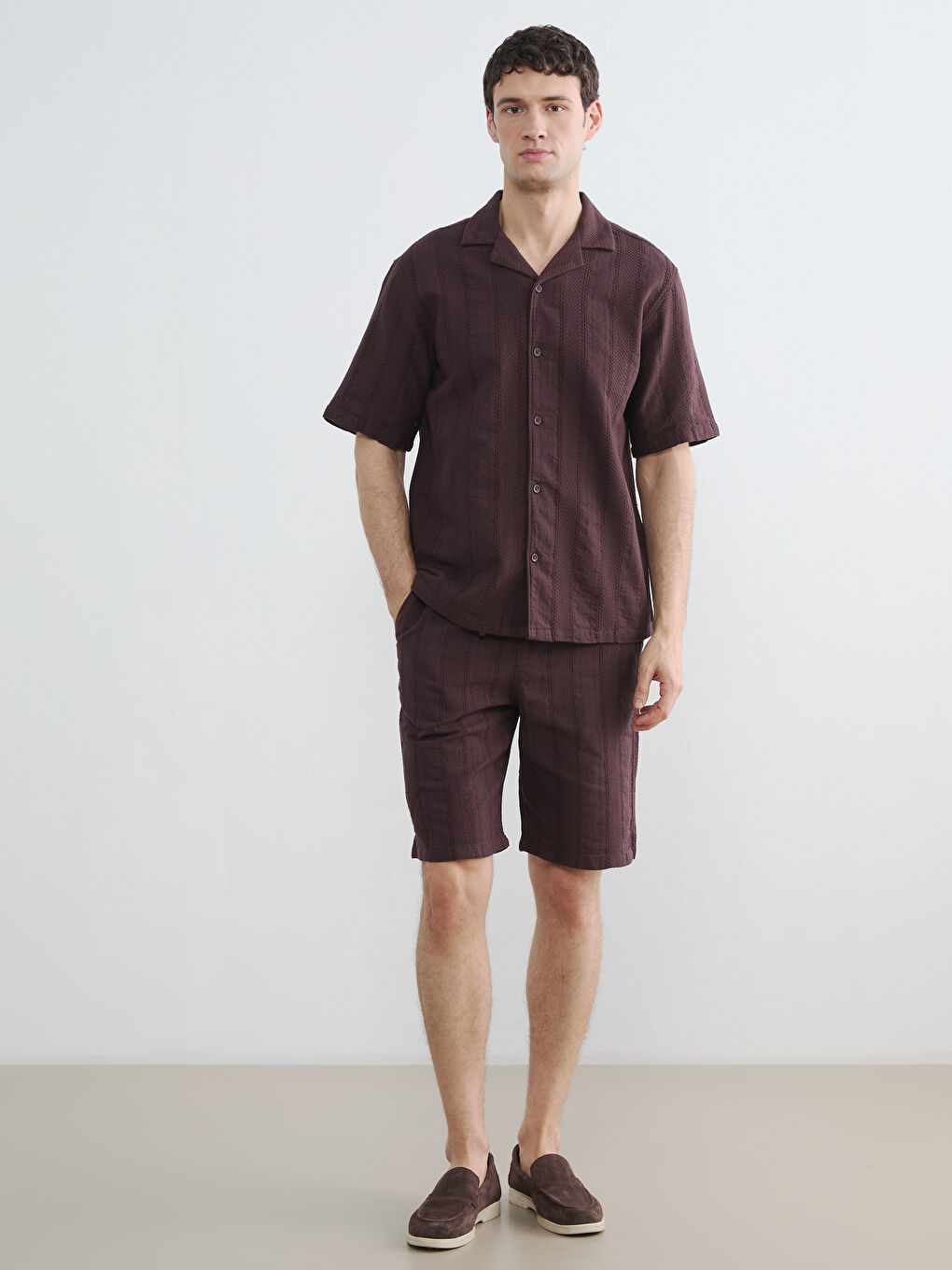 Regular Fit Men's Textured Shirt-1