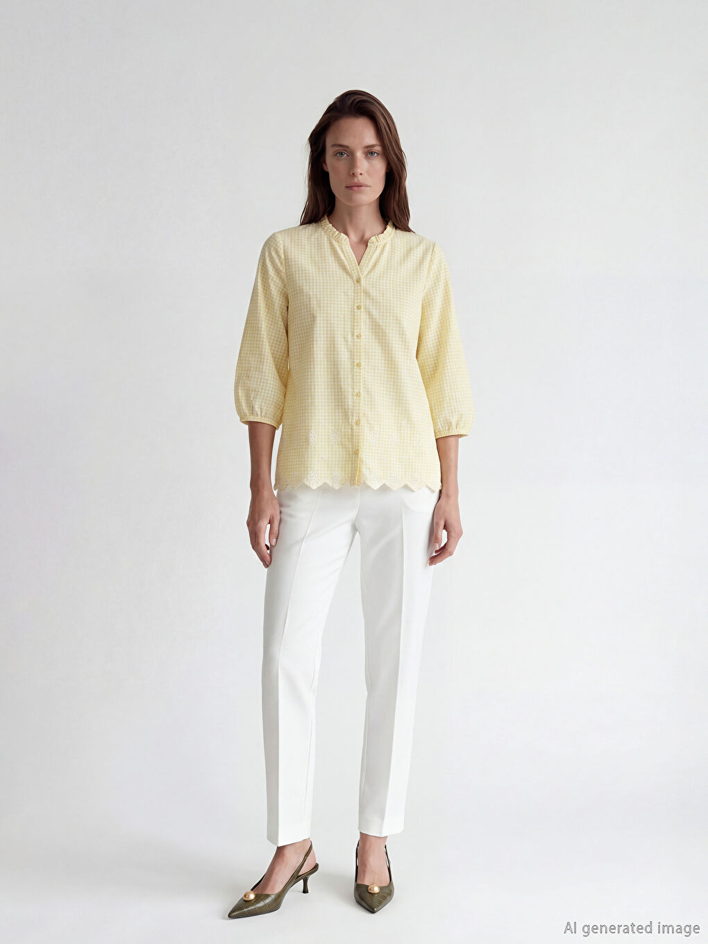 Γυναίκα ΚΙΤΡΙΝΟ Πουκάμισο-1