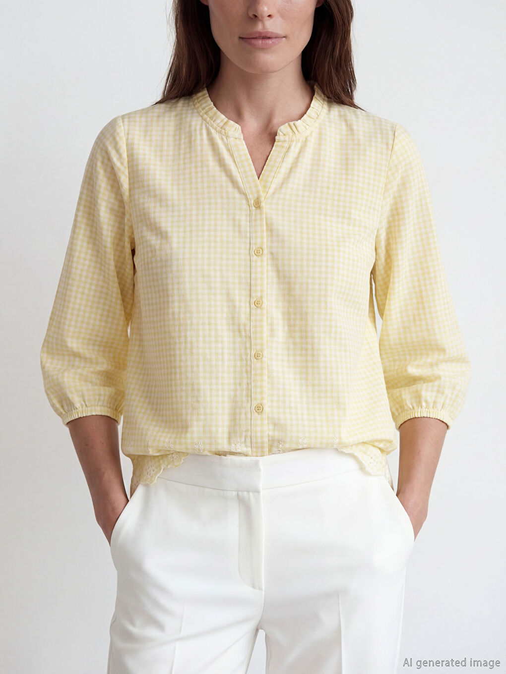 Γυναίκα ΚΙΤΡΙΝΟ Πουκάμισο-2