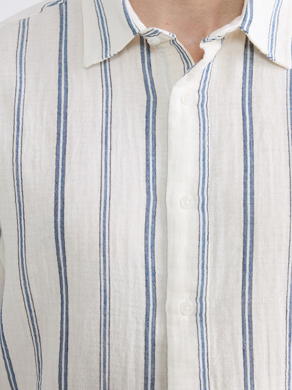 Mavi Regular Fit Çizgili Erkek Gömlek-2