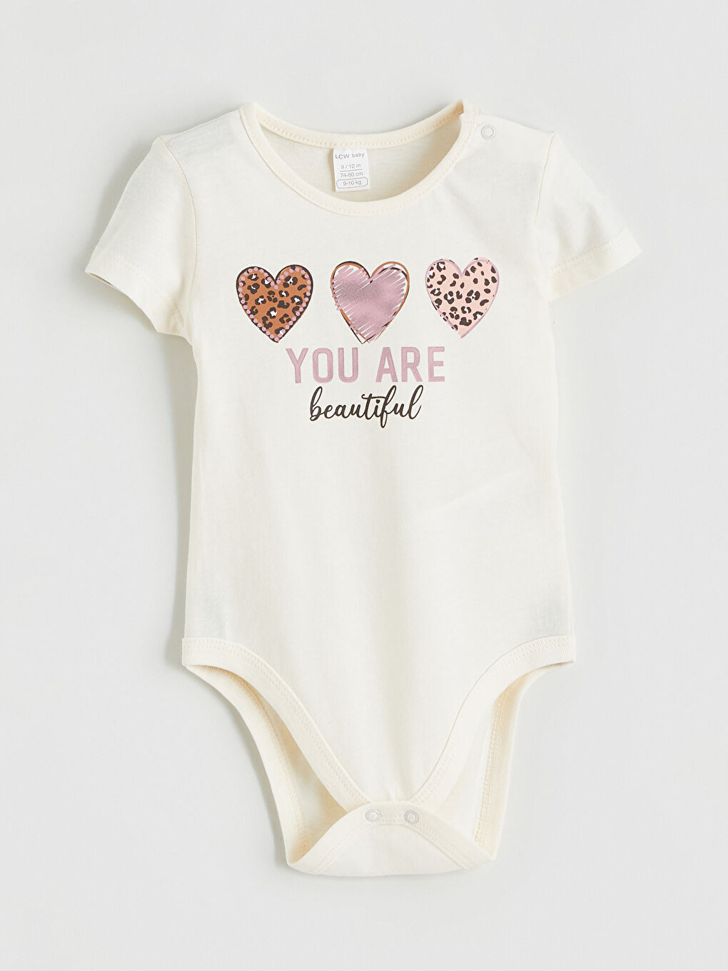 Bej Bisiklet Yaka Kız Bebek Çıtçıtlı Body