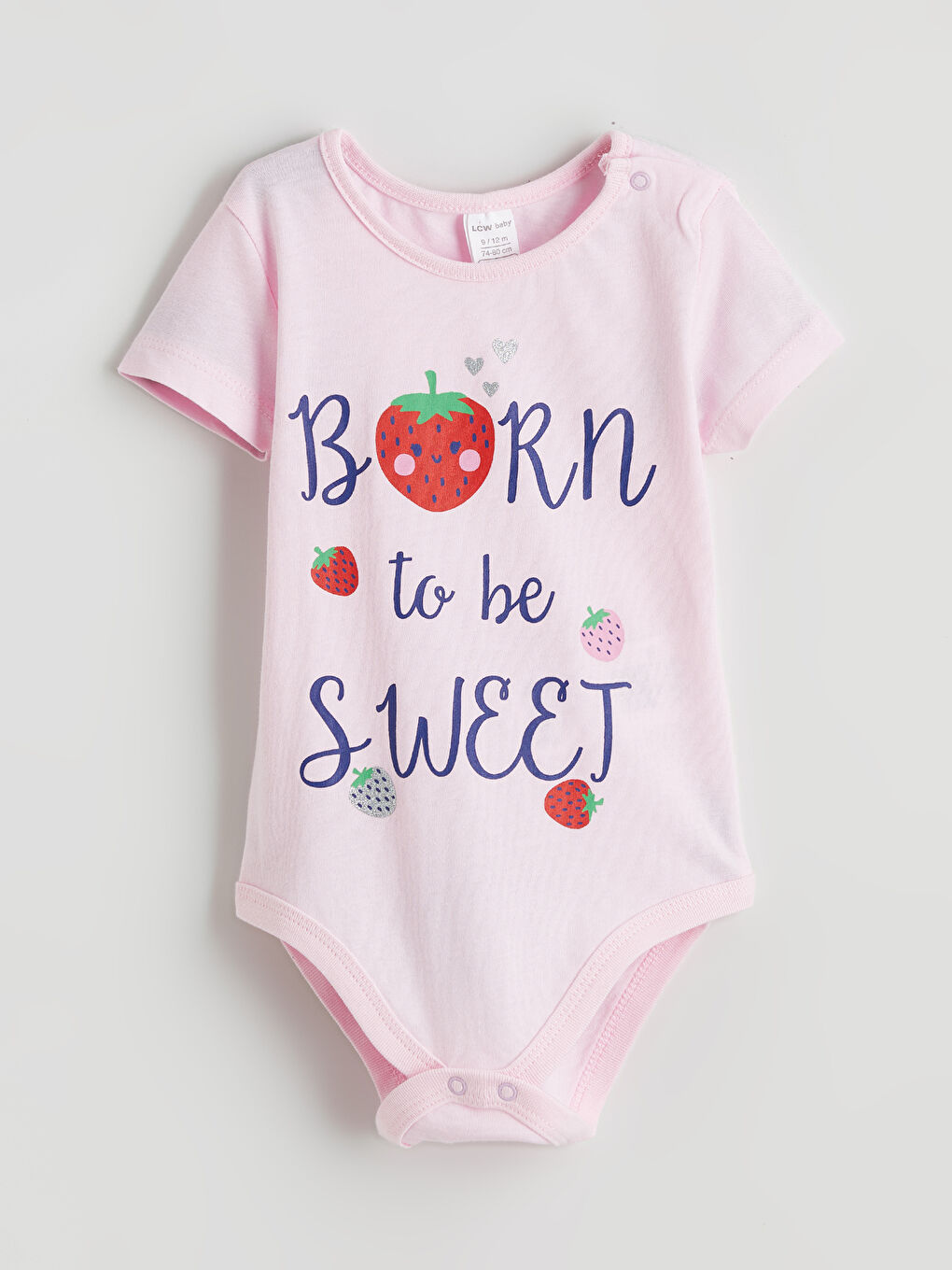 Pembe Bisiklet Yaka Kız Bebek Çıtçıtlı Body