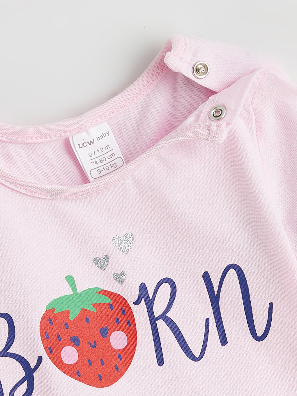 Pembe Bisiklet Yaka Kız Bebek Çıtçıtlı Body-1