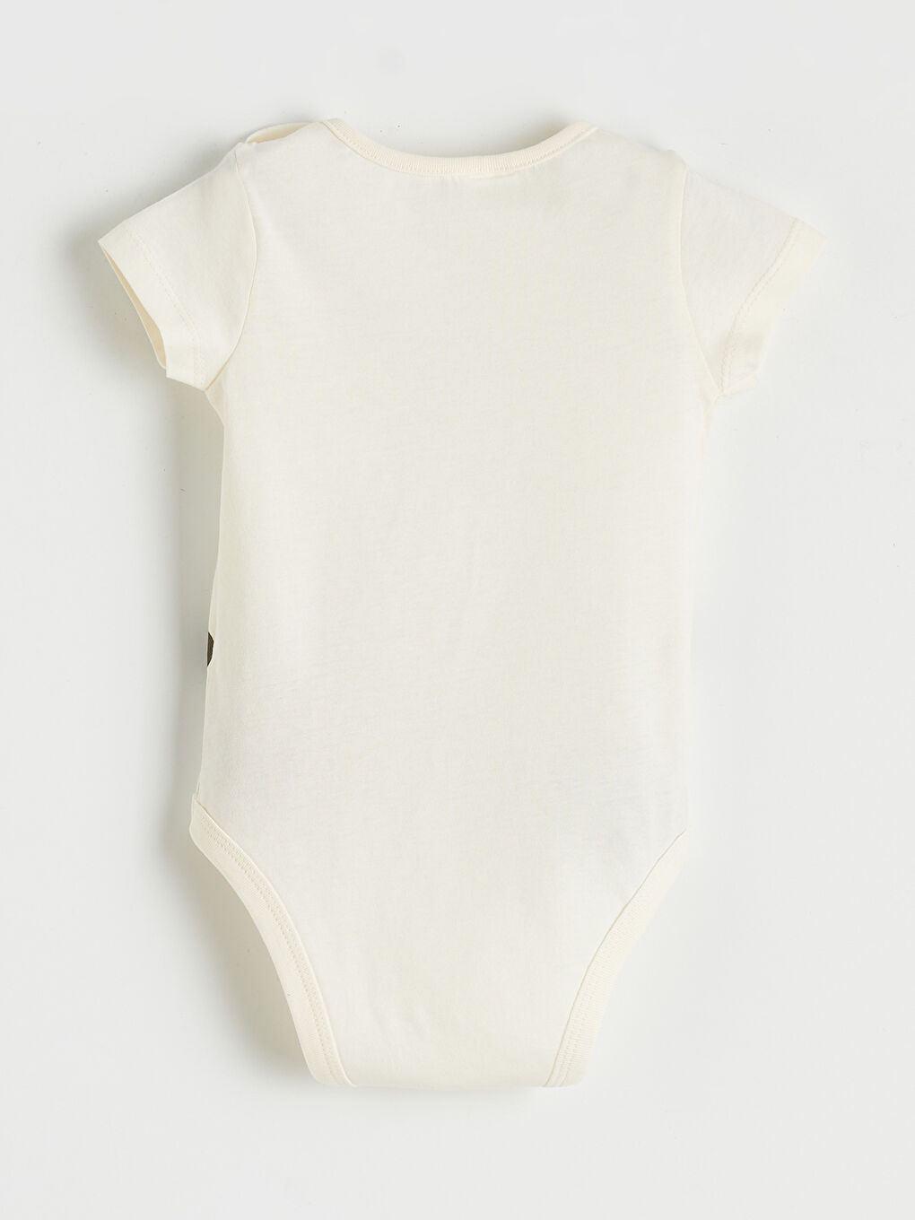 Ekru Bisiklet Yaka Kız Bebek Çıtçıtlı Body-1