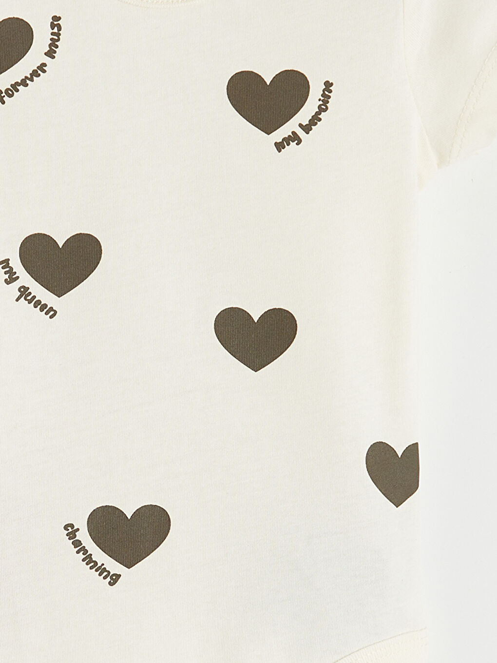 Ekru Bisiklet Yaka Kız Bebek Çıtçıtlı Body-2