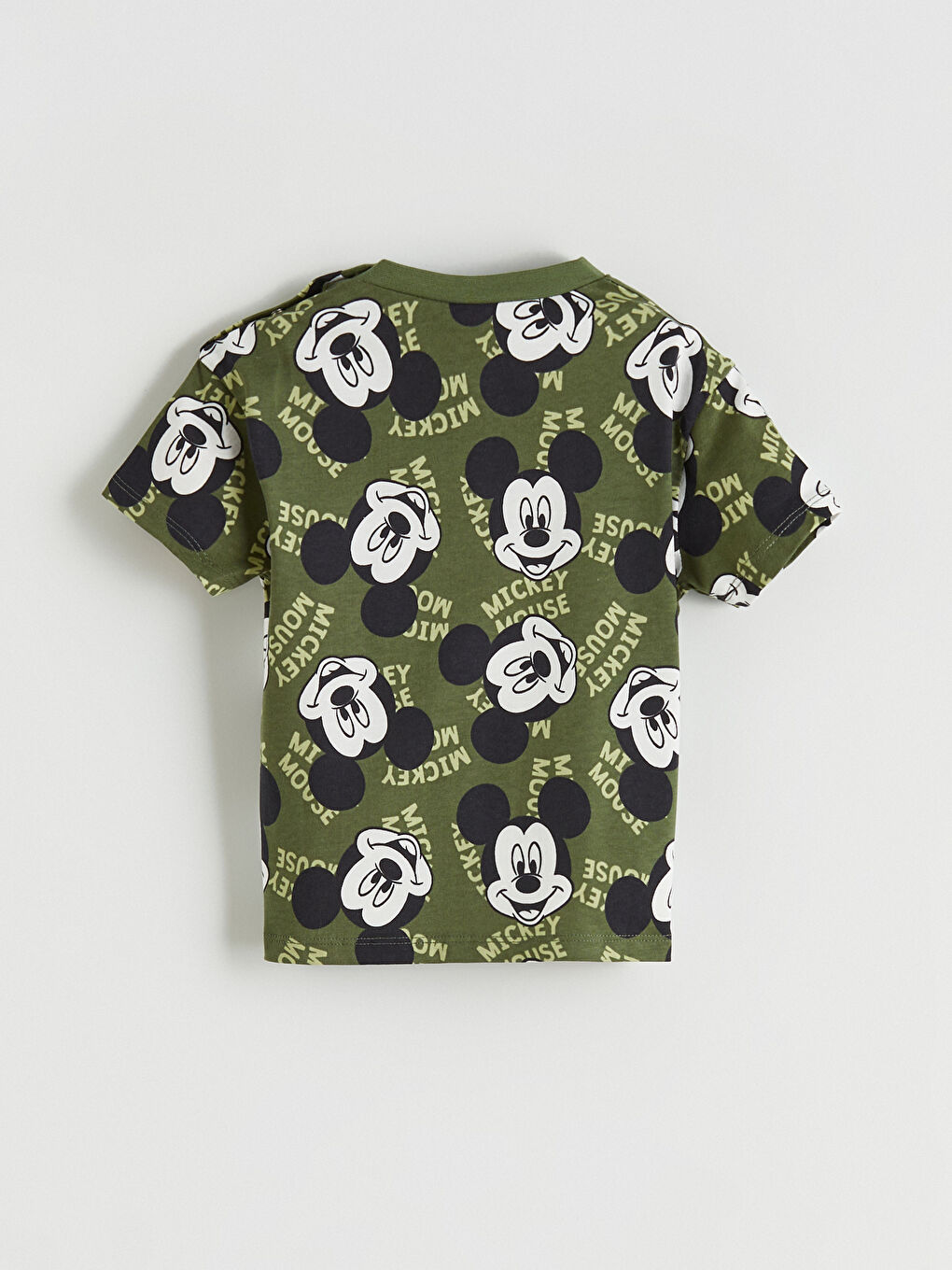 Yeşil Mickey Mouse Baskılı Erkek Bebek Tişört-2