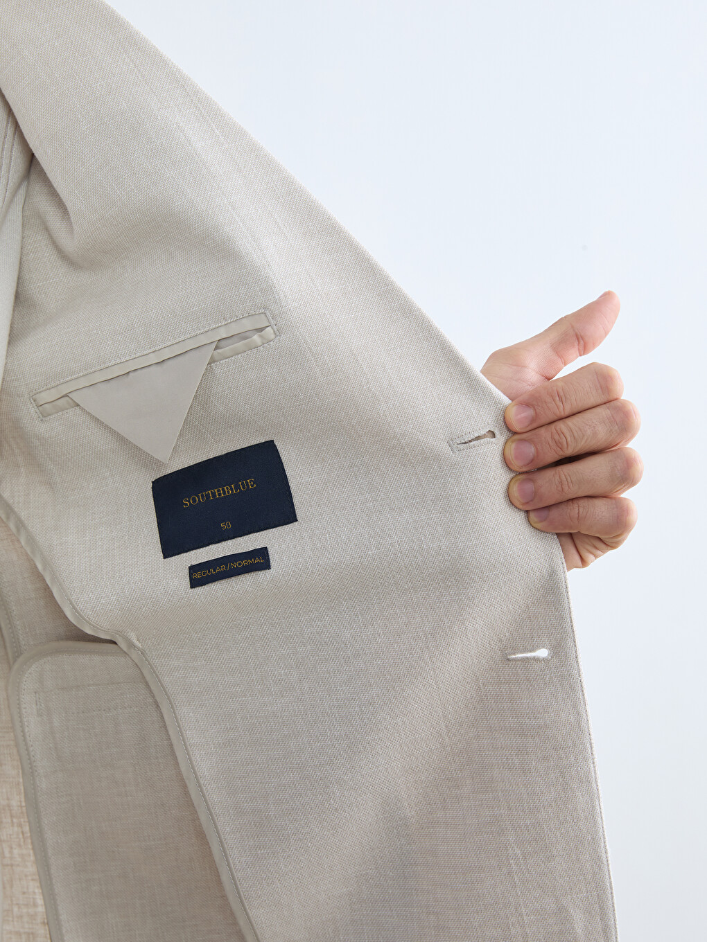 Regular Fit Erkek Keten Karışımlı Blazer Ceket-3