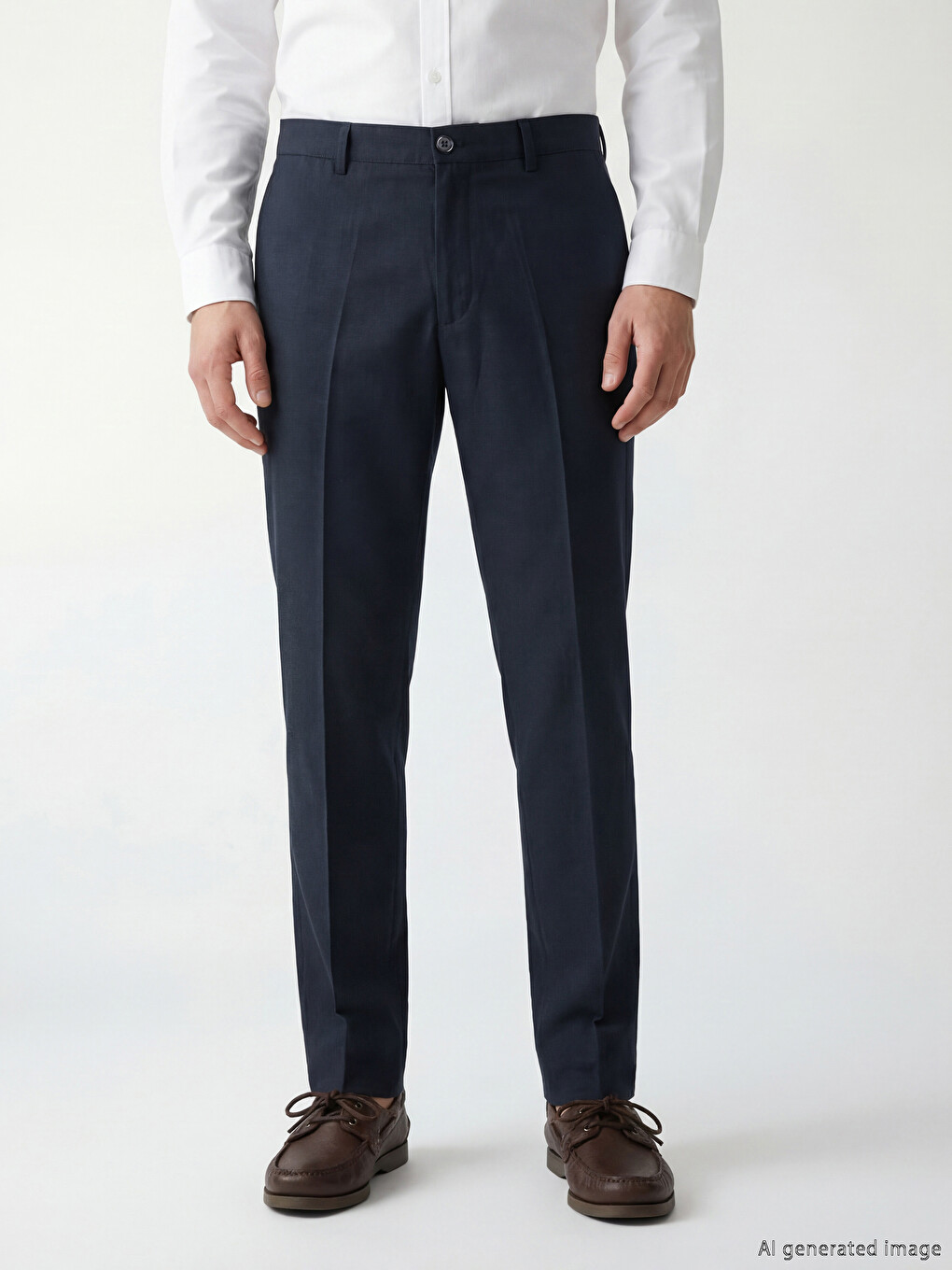 Regular Fit Linen Blend Men's Trousers-1
