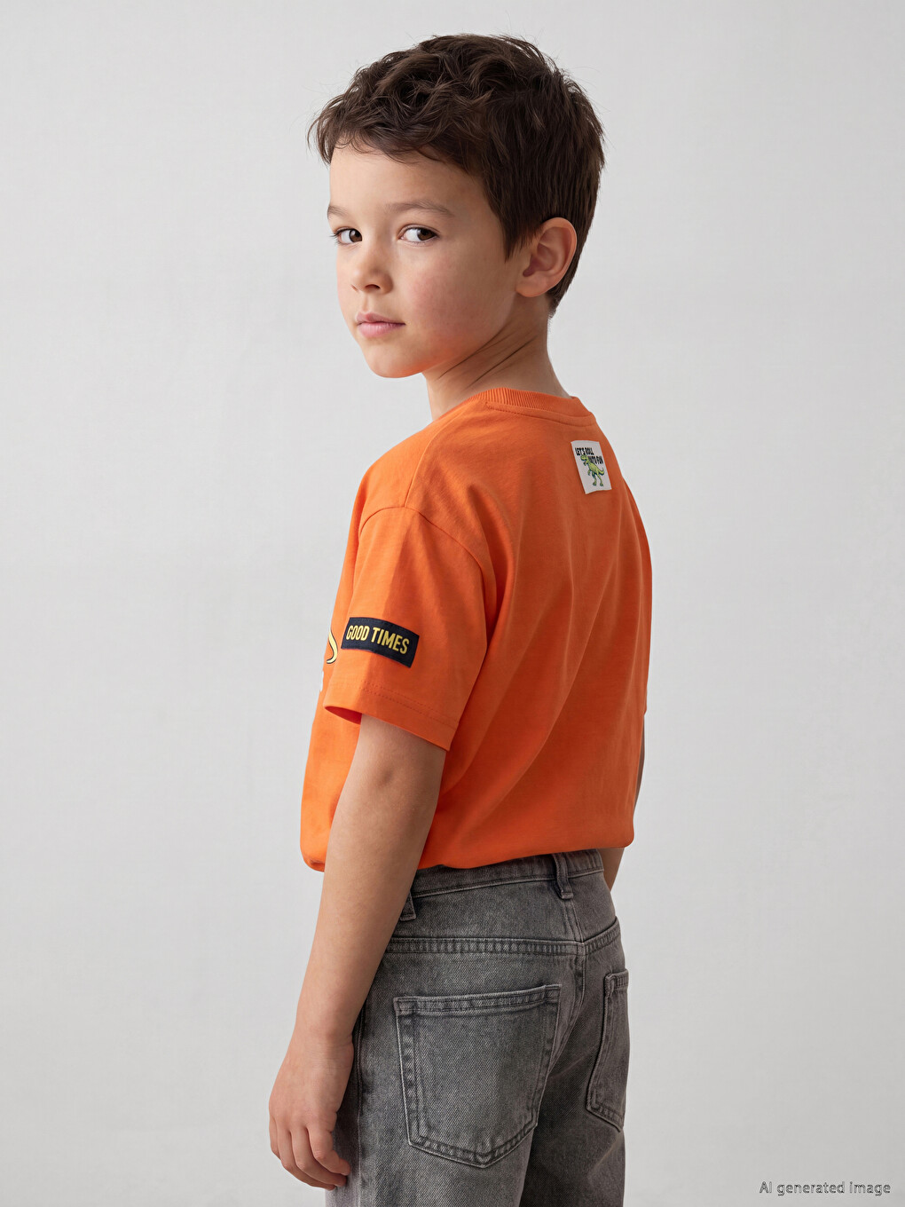 Tricou Portocaliu Băiat-1