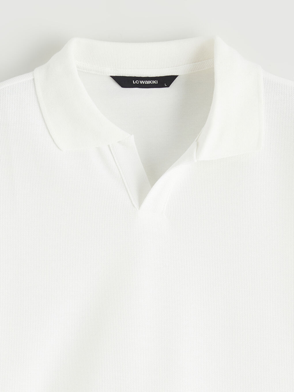 Beyaz Polo Yaka Erkek Tişört-5