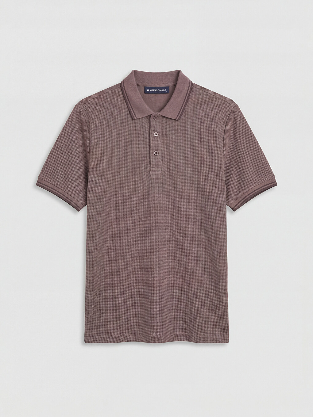 Pembe Polo Yaka Dokulu Erkek Tişört-4