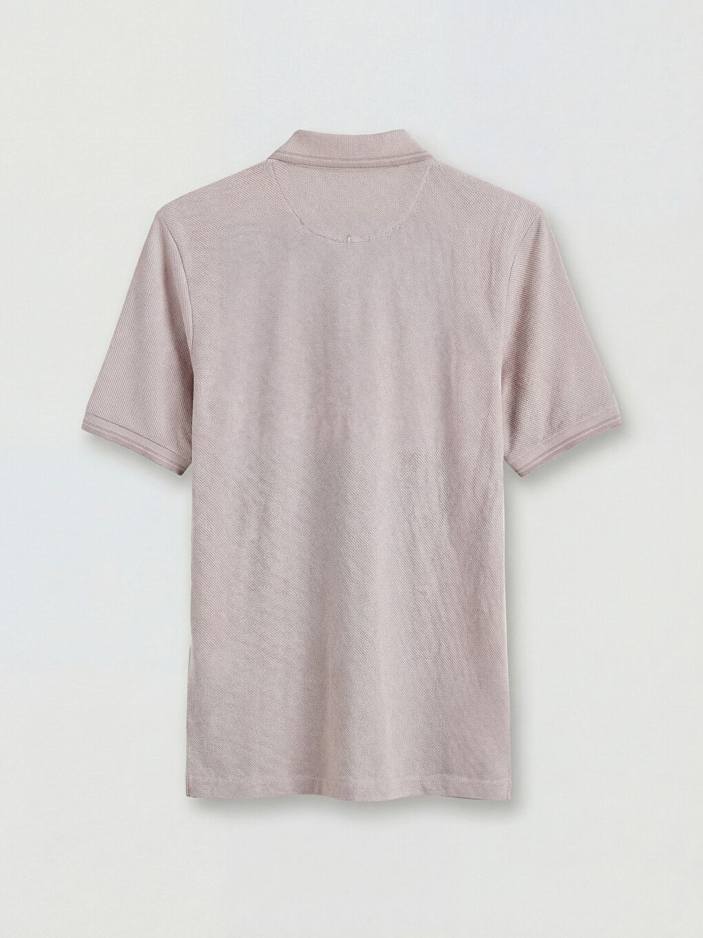 Pembe Polo Yaka Dokulu Erkek Tişört-6