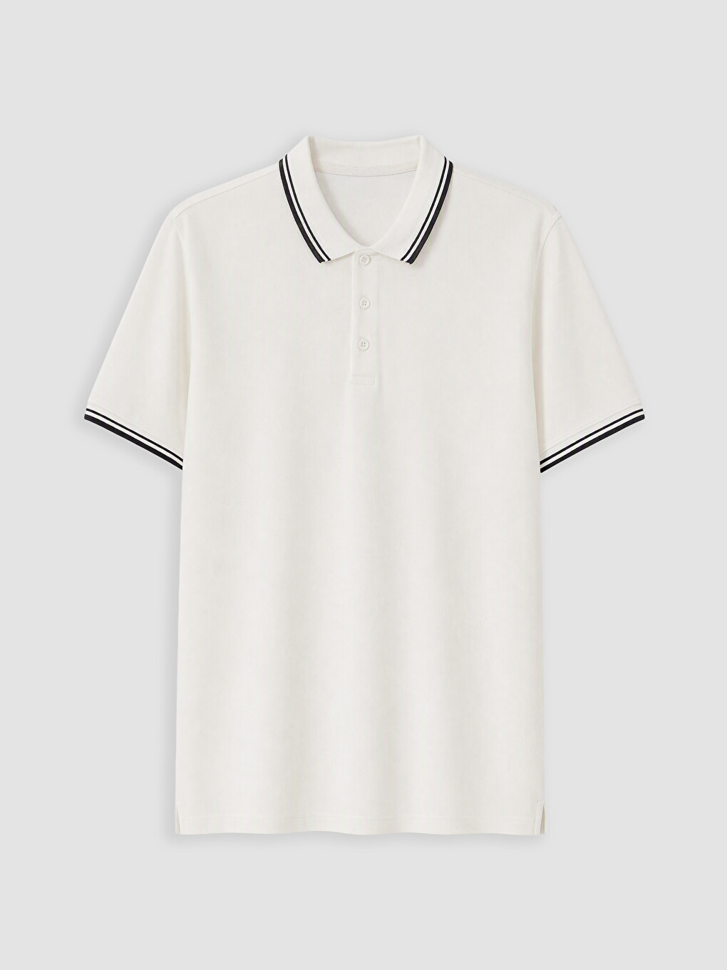 Polo Collar Textured Men's T-shirt-4