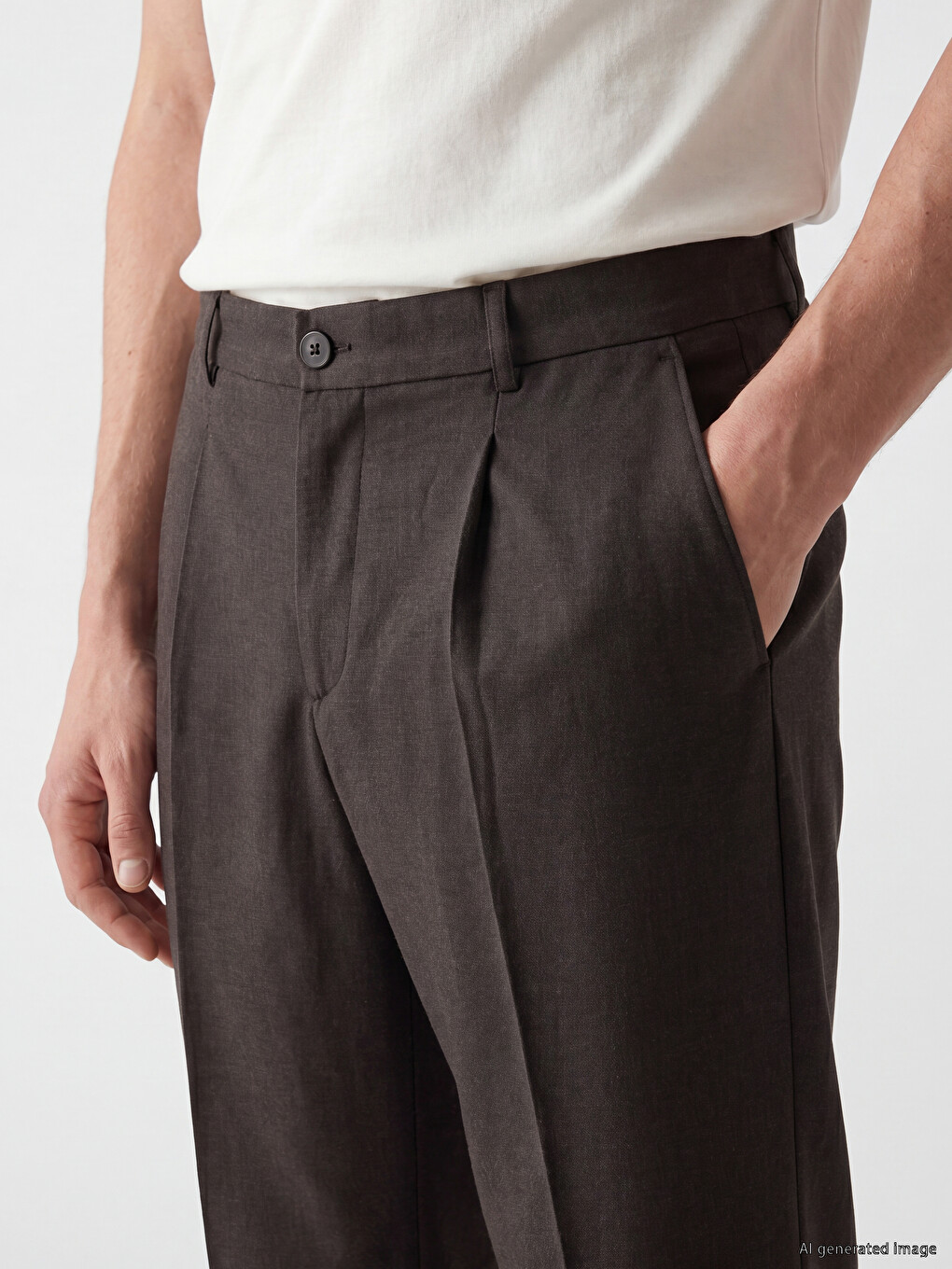 Regular Fit Muške Pantalone od Tkanine-2