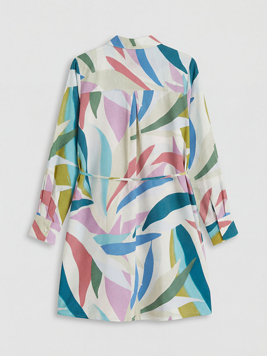 Patterned Women's Shirt Tunic with Sash-5