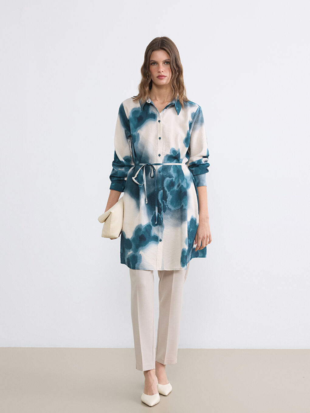 Woman BLUE Shirt Tunic-1