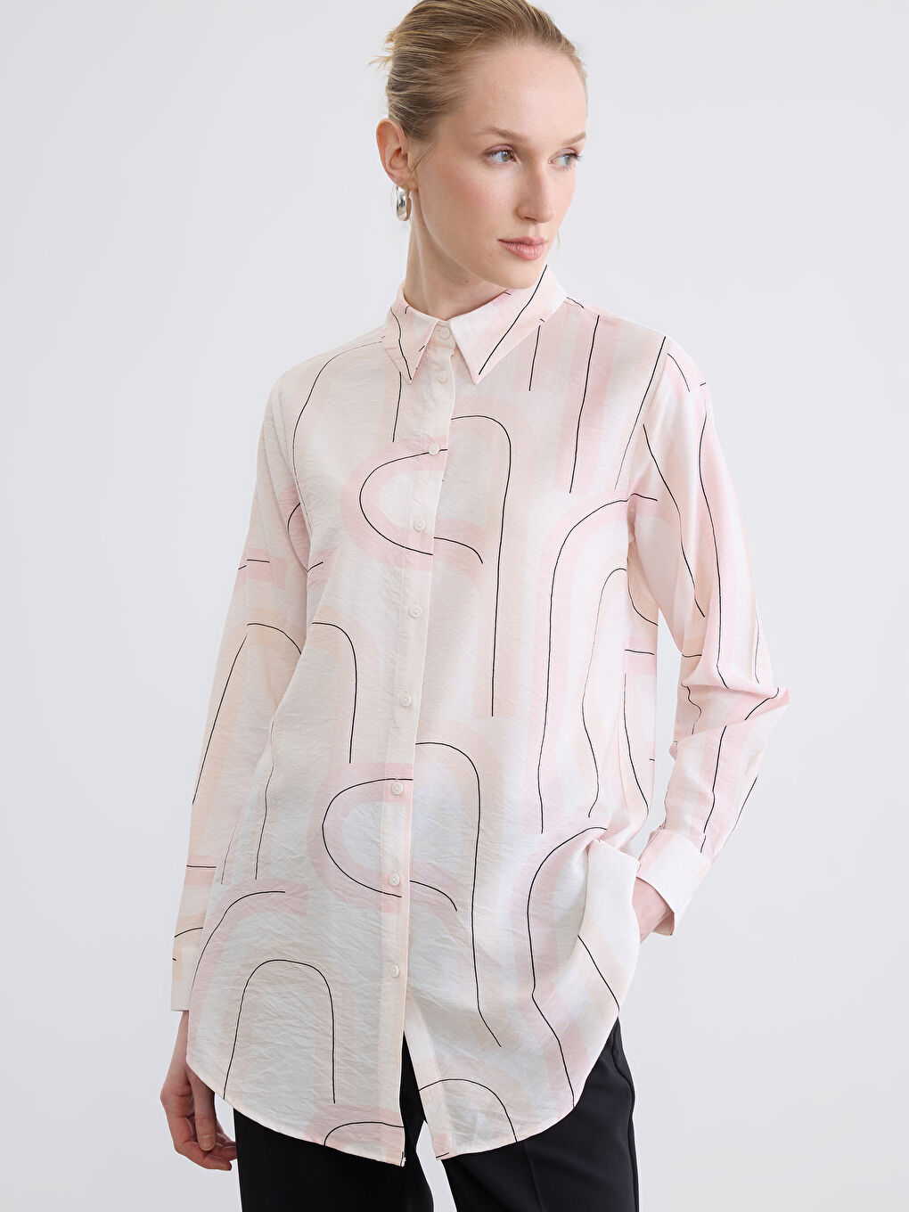 Patterned Women's Shirt Tunic