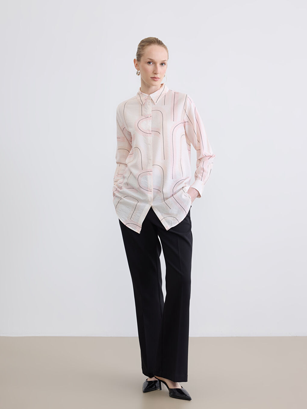 Patterned Women's Shirt Tunic-1