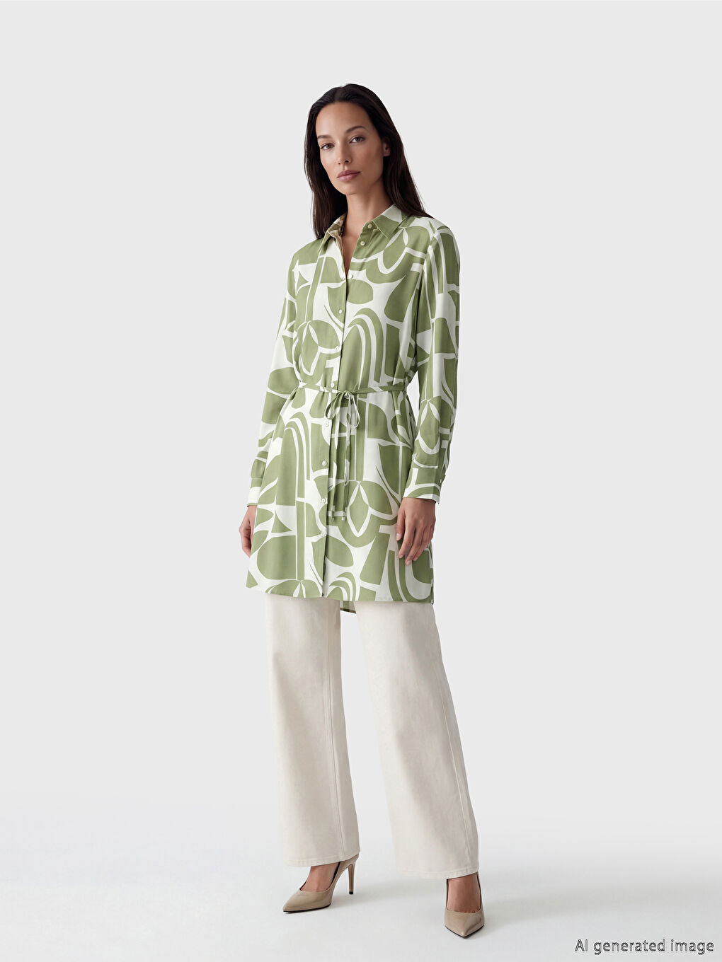 Patterned Women's Shirt Tunic-1