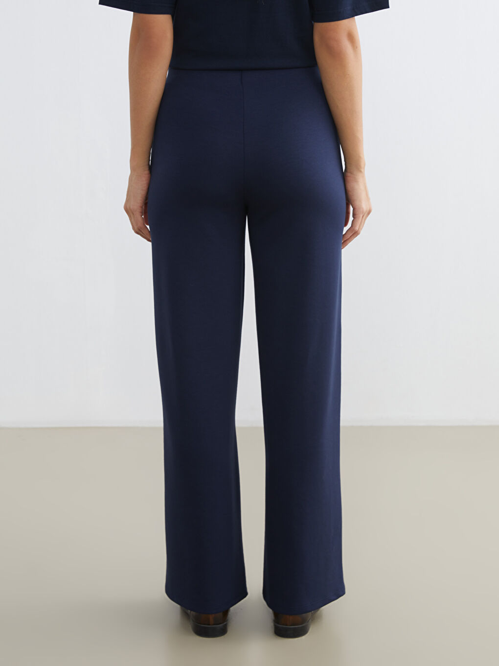 Lacivert Beli Lastikli Soft Touch Kadın Eşofman Altı-3