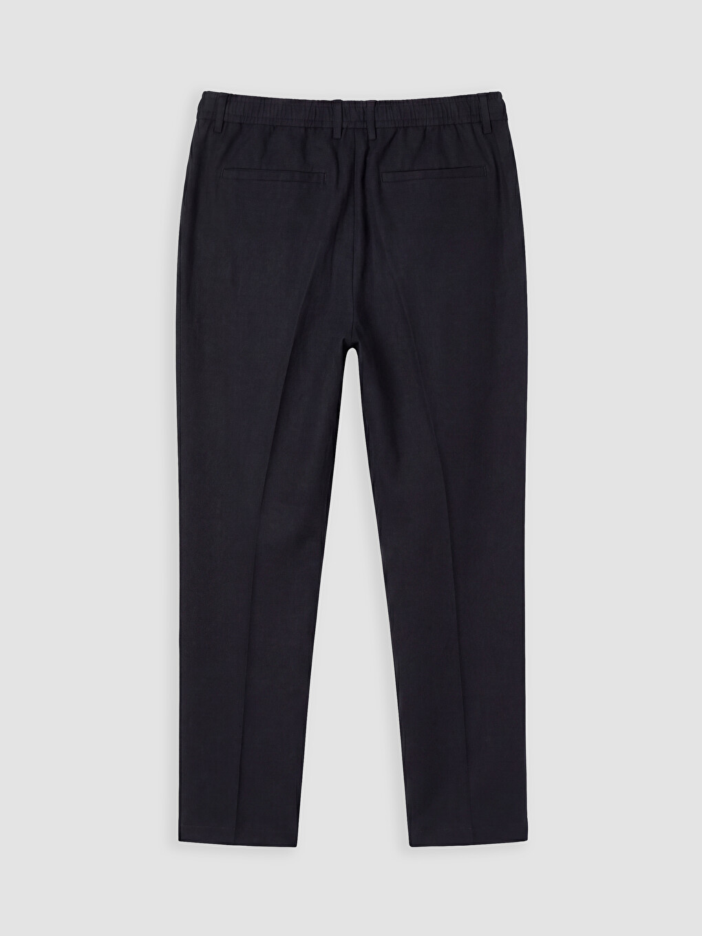 Lacivert Regular Fit Keten Karışımlı Erkek Pileli Pantolon-1