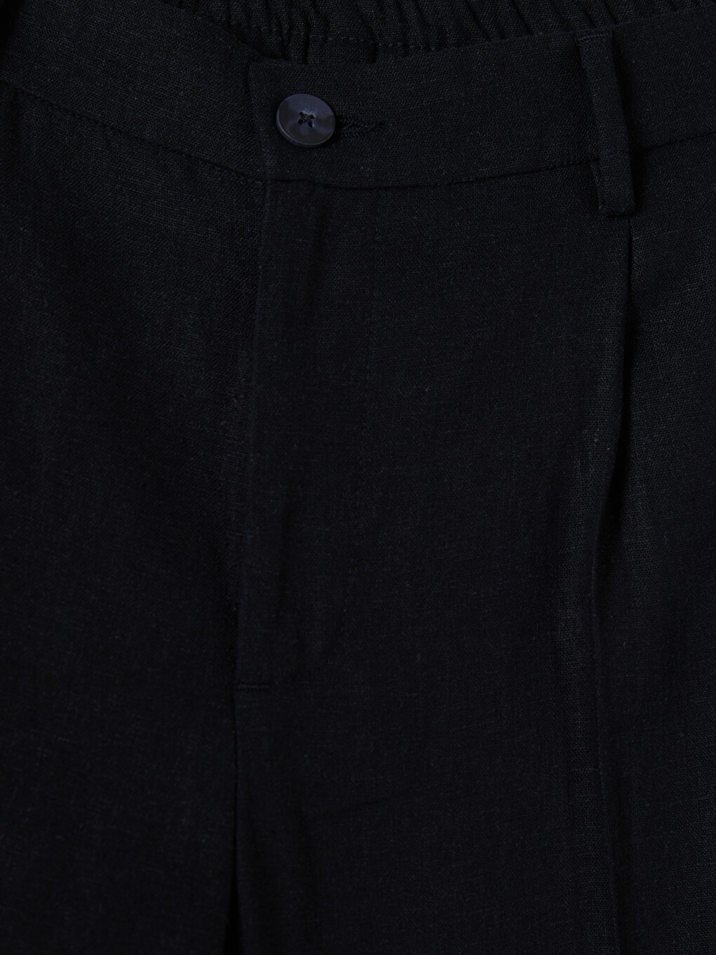Lacivert Regular Fit Keten Karışımlı Erkek Pileli Pantolon-2