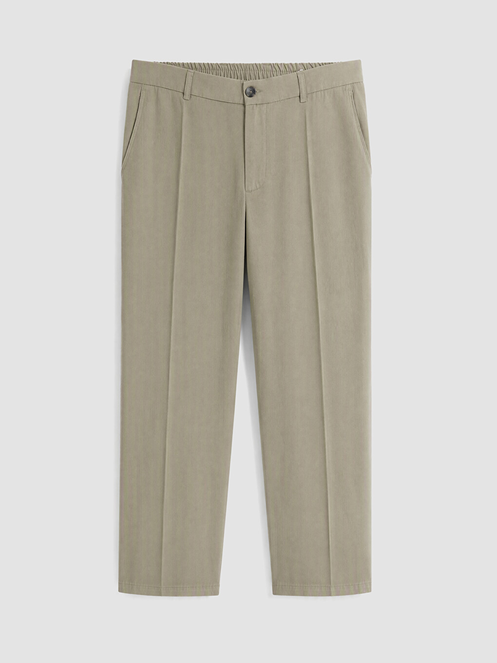Pantaloni Bărbați Standard Fit Cu Talie Elastică Și Pliseuri
