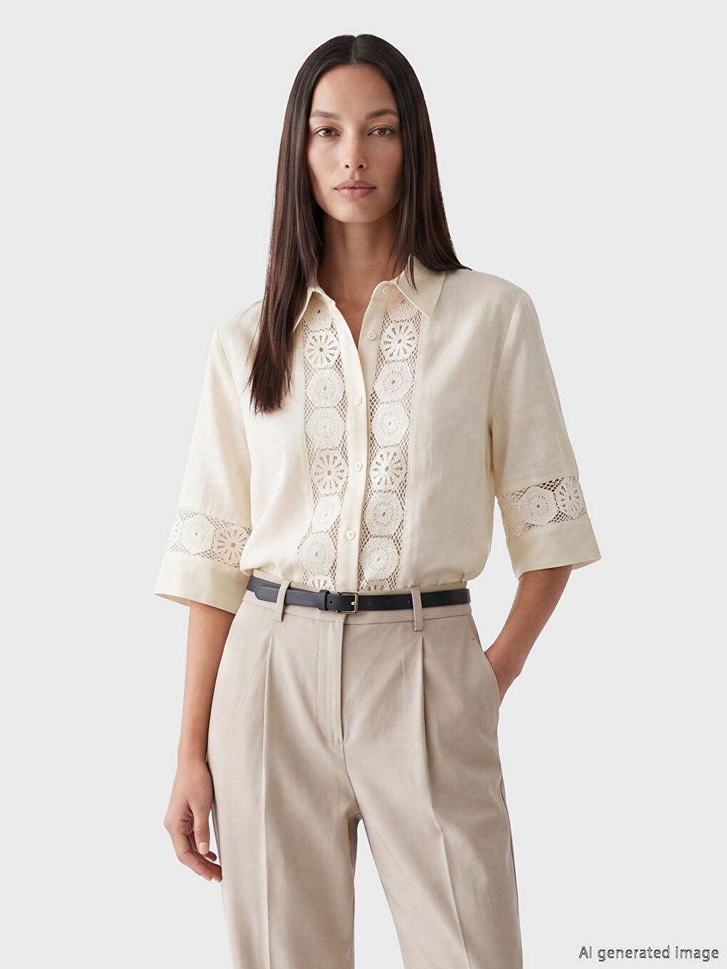 Crochet Detailed Women's Shirt